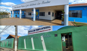 Fachada das Escolas de tempo integral, José Antônio(municipal) e Oscar Prados(estadual).